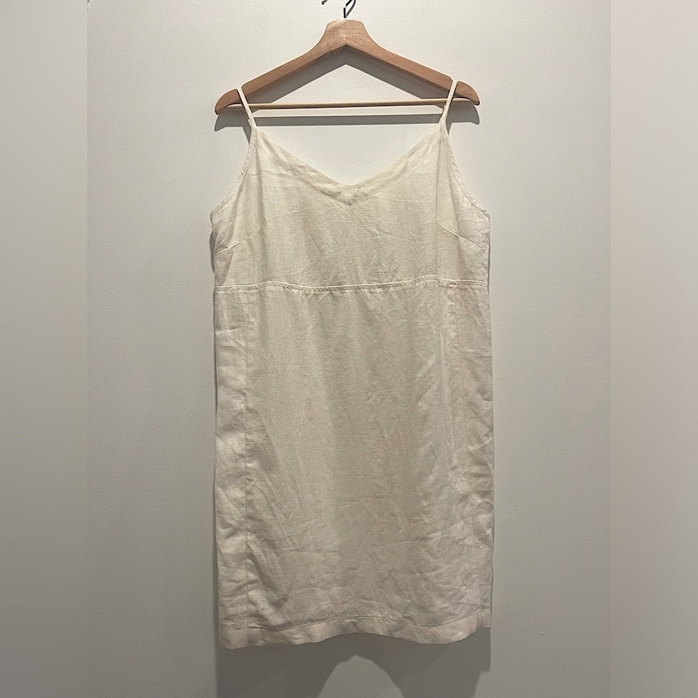 Eileen Fisher Ivory Linen Slip Dress
